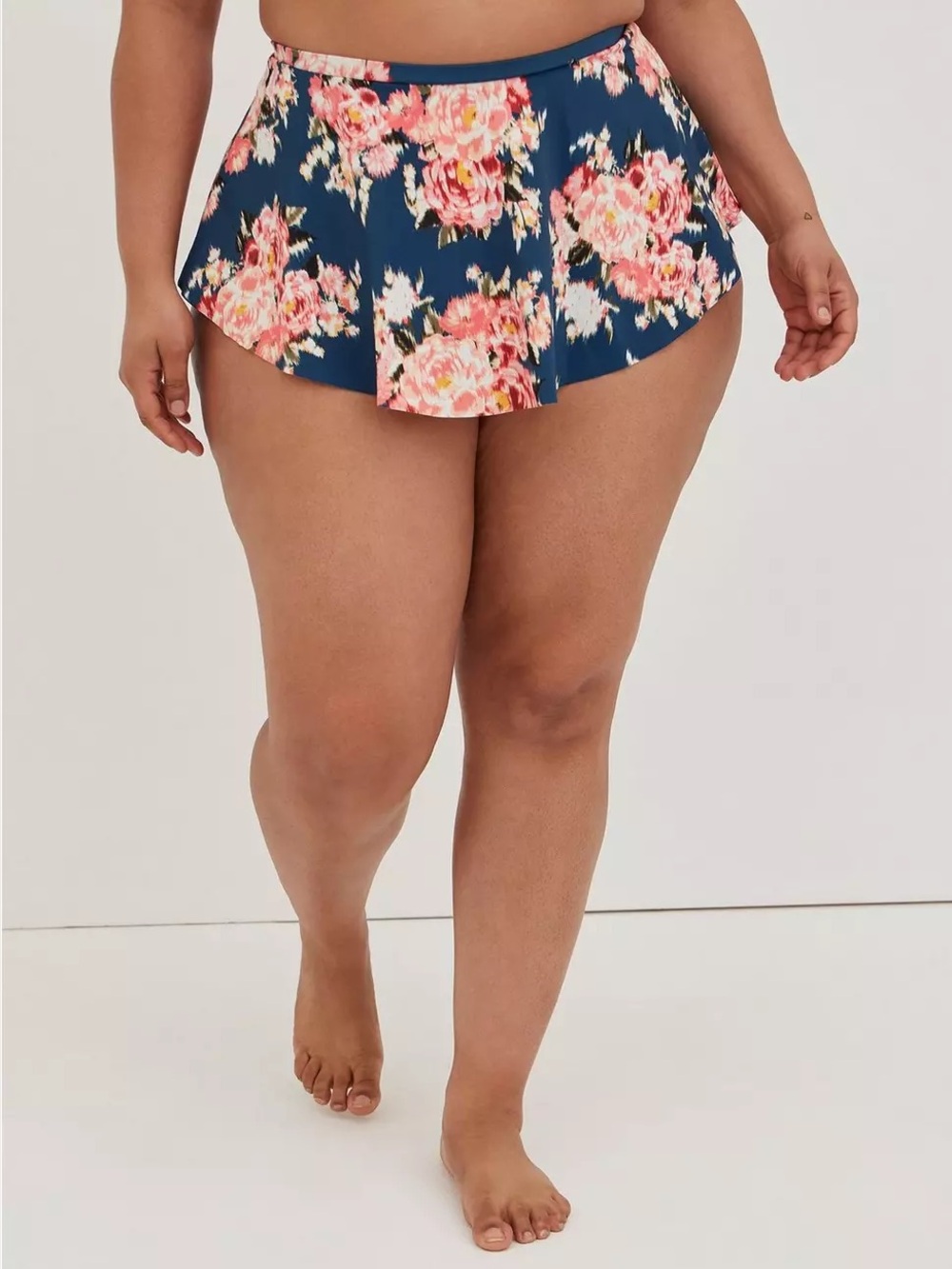 Torrid | "Nice Ikat Floral" High-Rise High-Low Swim Skirt With Brief | Size 0X